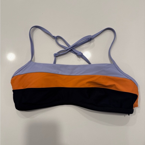Prana Women's Colorblock Bikini Top- Orange, Black, Lavender - Picture 3 of 6